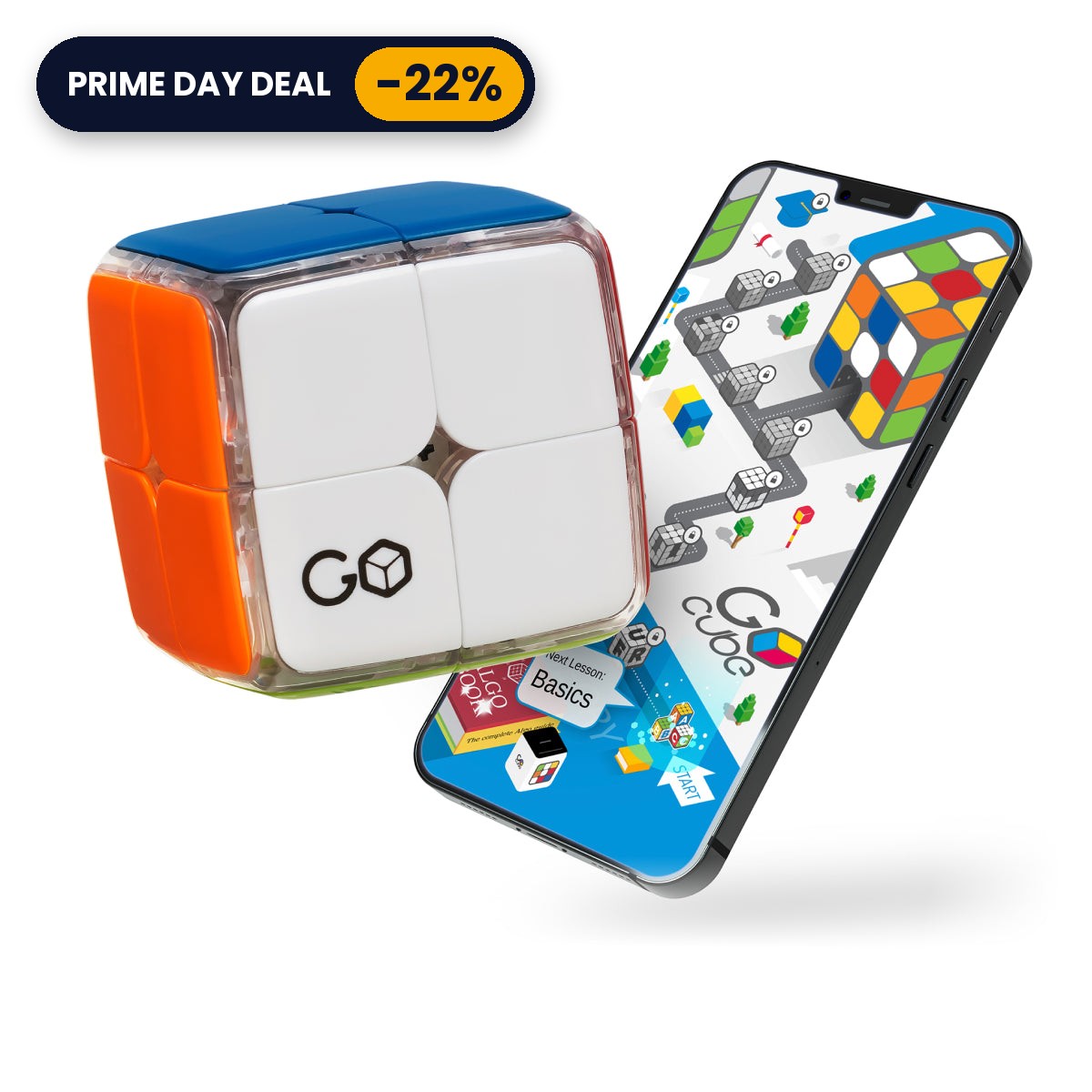 GoCube 2x2 with a Prime Day 22% off badge (deal tag)