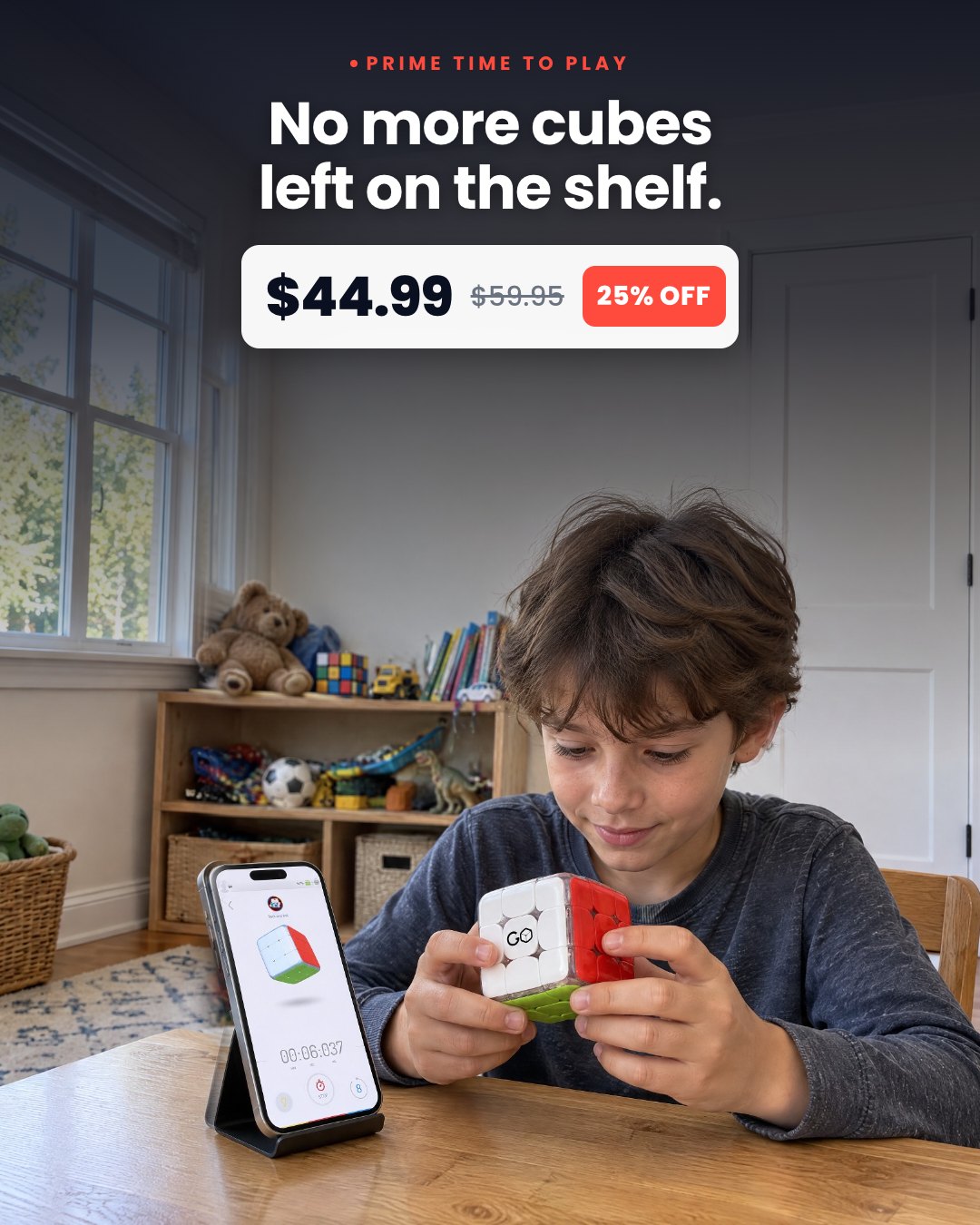 No more cubes left on the shelf.