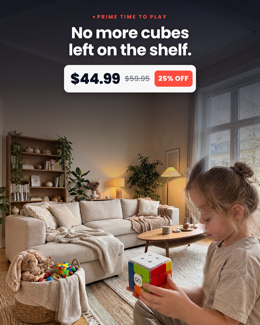 No more cubes left on the shelf.