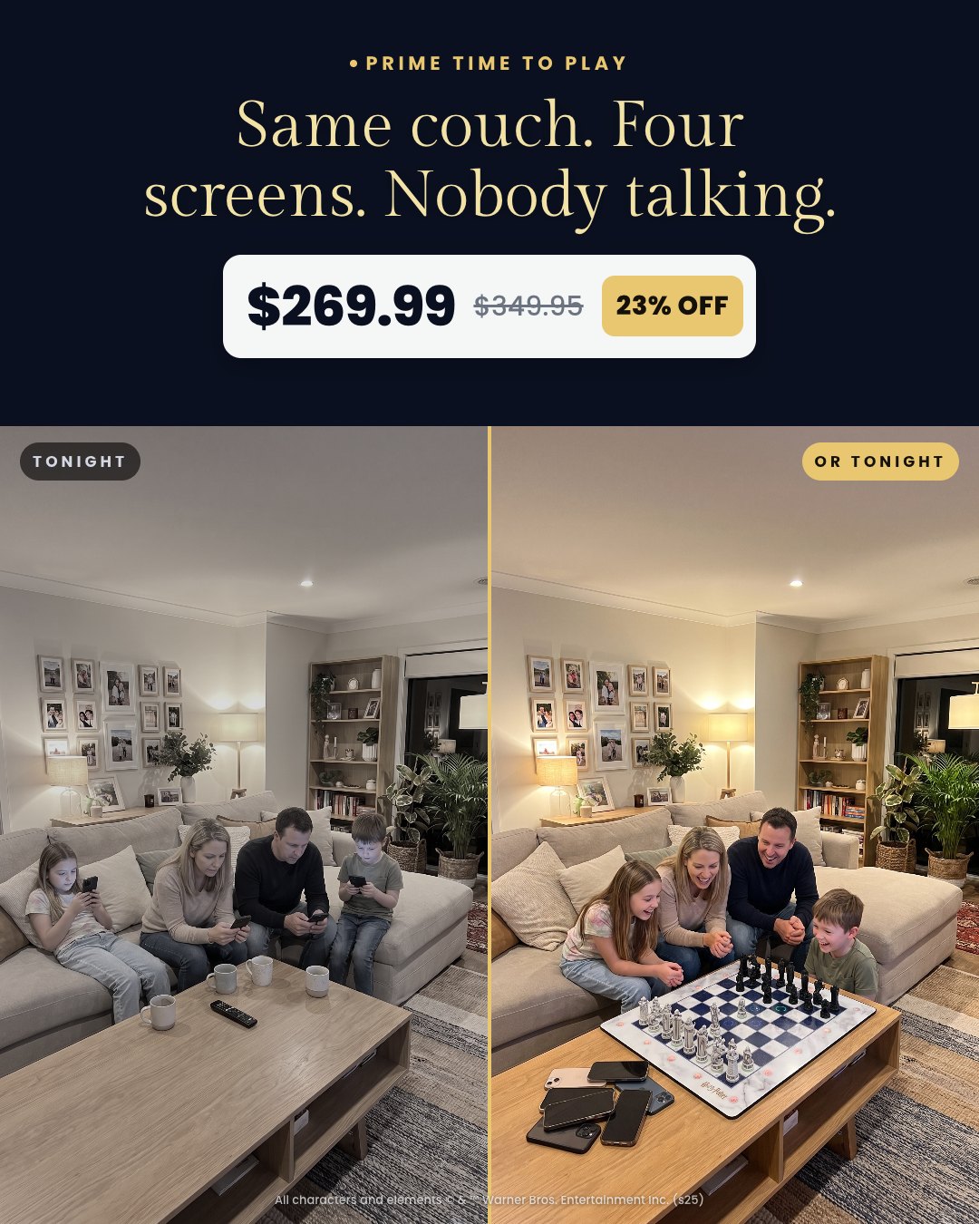 Same couch. Four screens. Nobody talking.