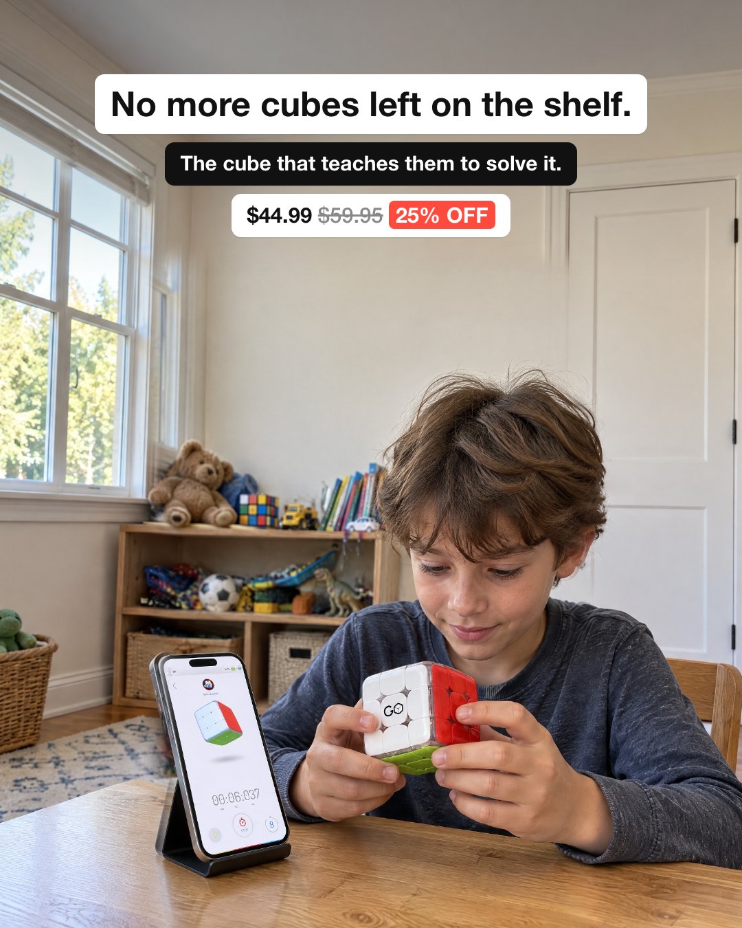 No more cubes left on the shelf.